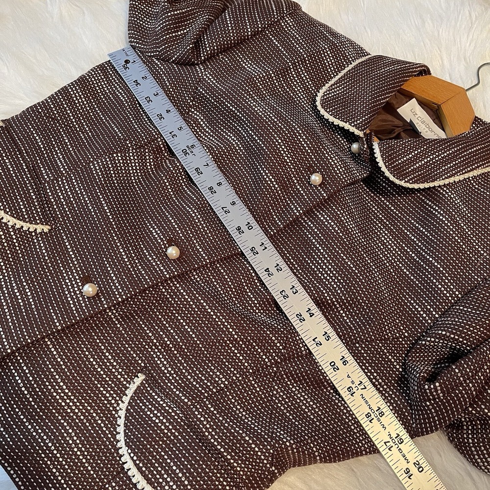 Liz Claiborne 10 Blazer Jacket Women Peter Pan Collar Preppy Classic Office Y2K - Picture 8 of 9